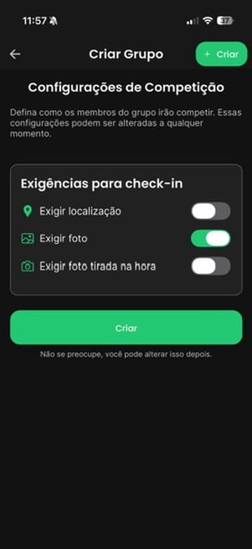 Configuração de regras do grupo