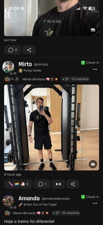Social feed with check-ins