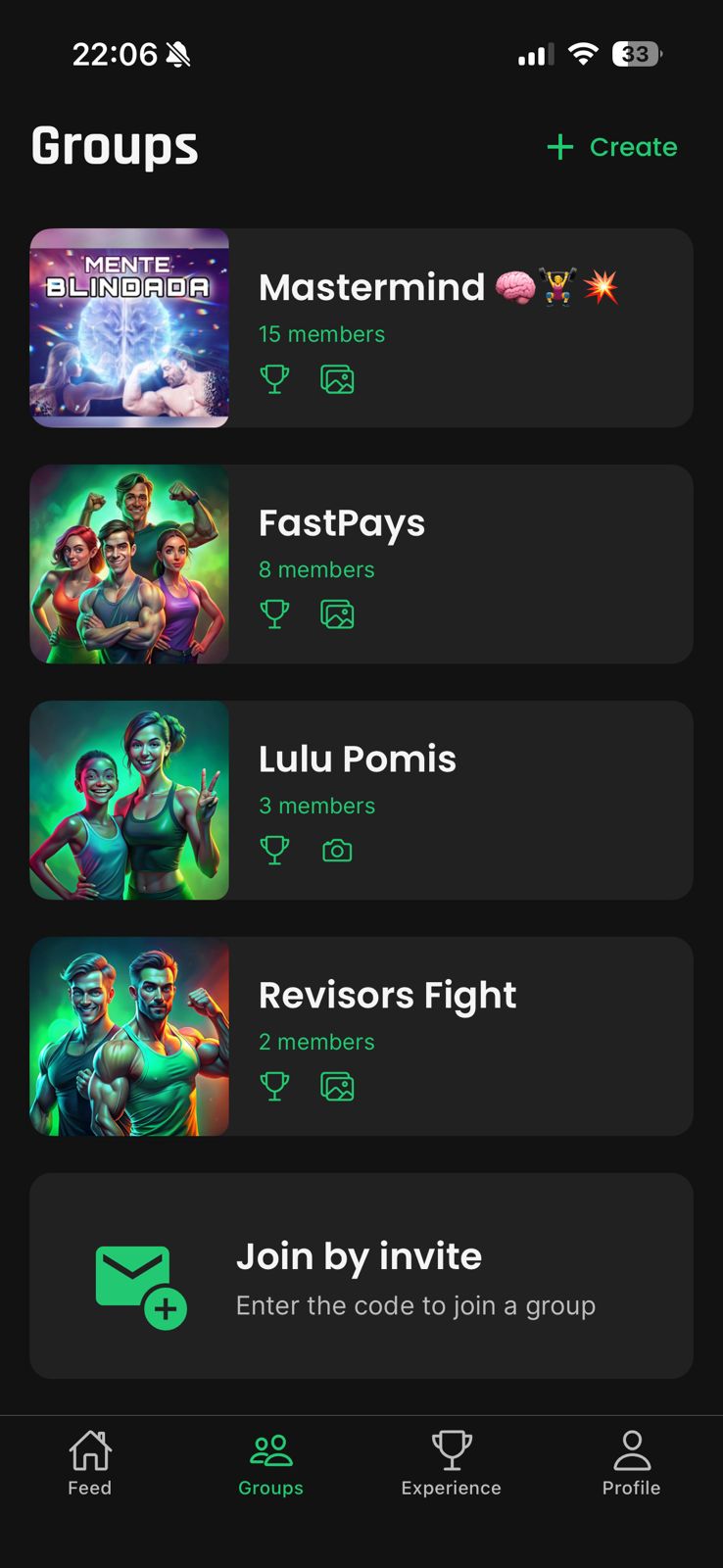 Social features of Gym Rank X