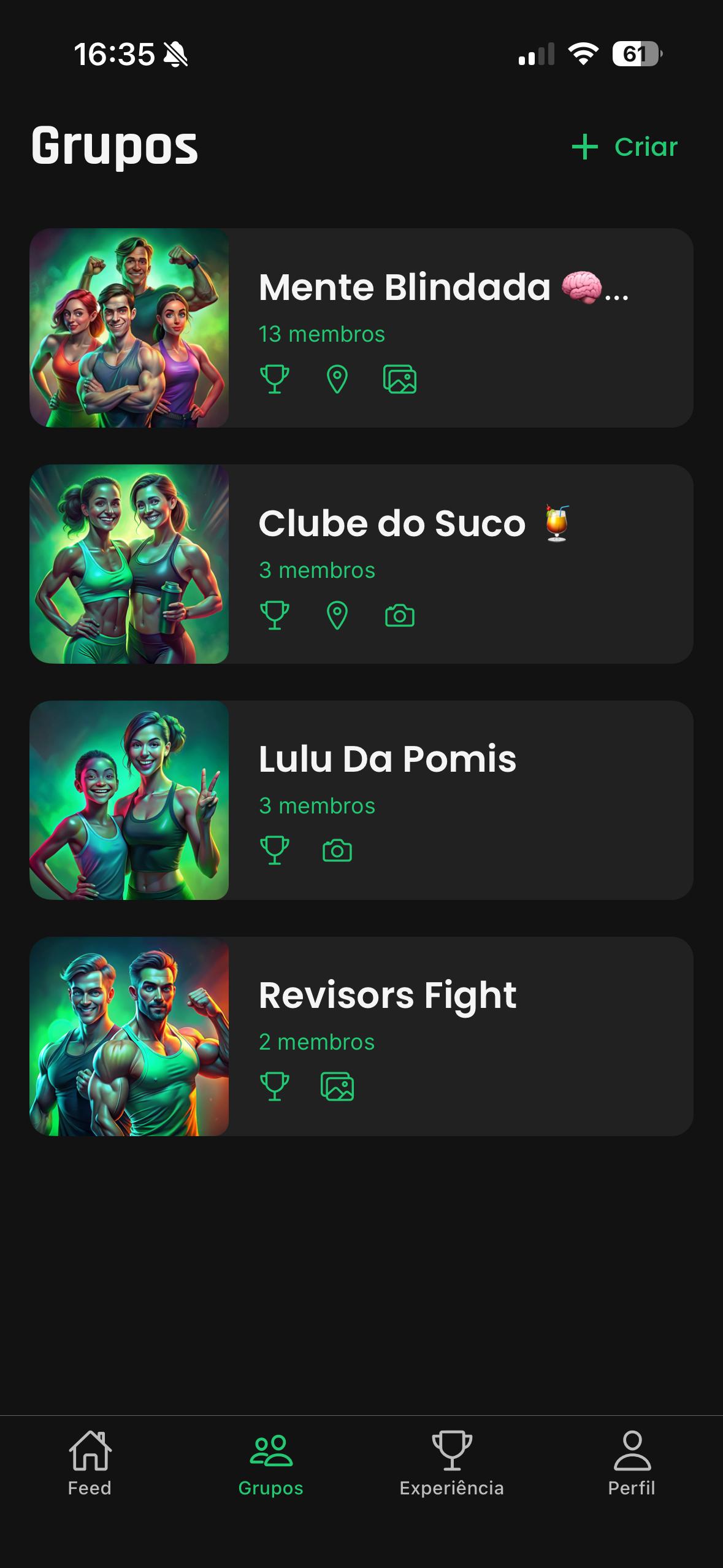 Social features of Gym Rank X